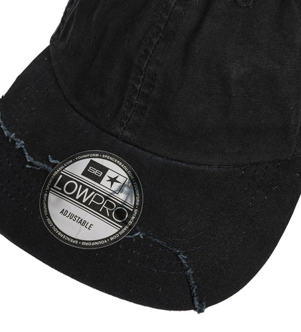 DISTRESSED COTTON SPORT HAT BLACK