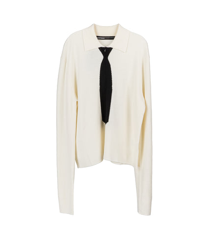 TIE KNIT SHIRT WHITE