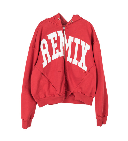REMIX ZIP UP HOODIE BURGUNDY