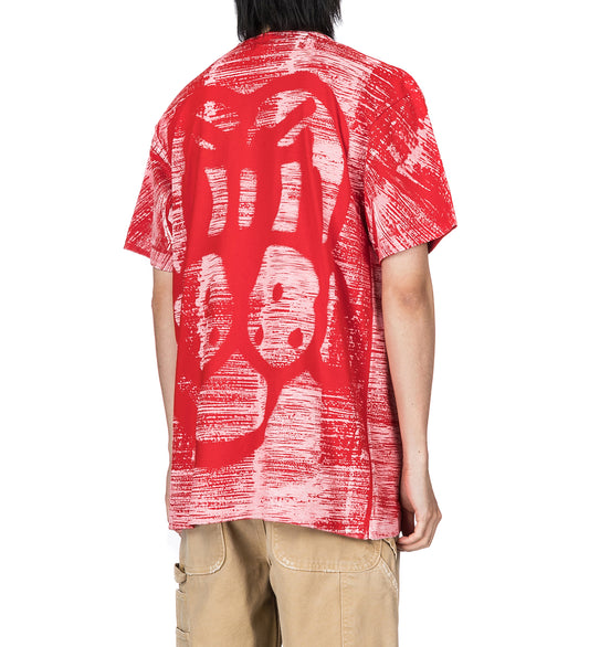 KNOCK OUT PUP TEE WHITE/RED