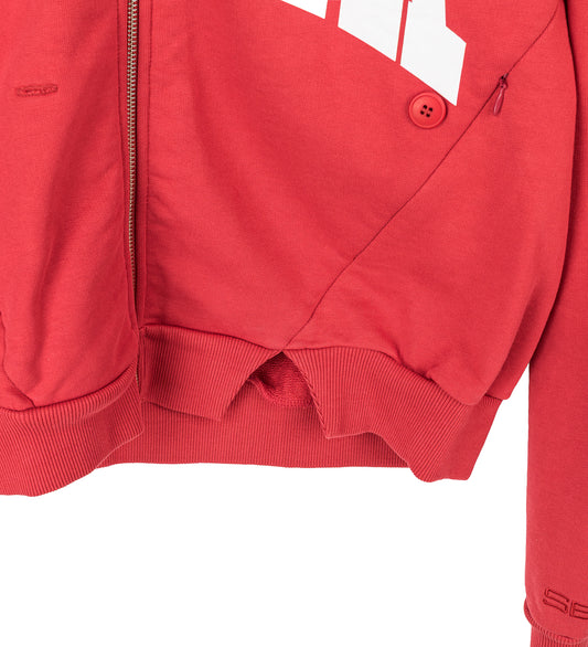 REMIX ZIP UP HOODIE BURGUNDY