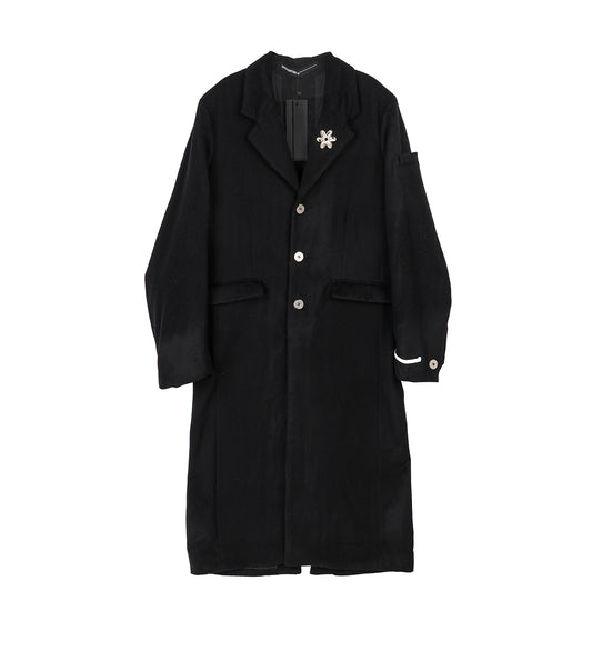 LONG WOOL COAT BLACK