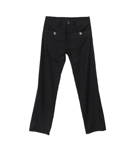 BUTTON WOOL TROUSER BLACK