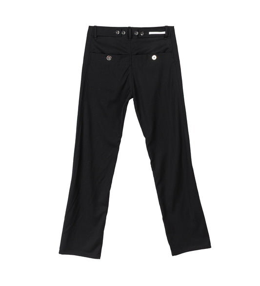 BUTTON WOOL TROUSER BLACK