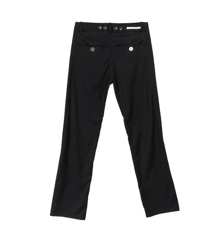 BUTTON WOOL TROUSER BLACK