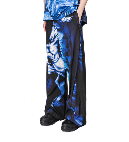 NYLON TRACK PANT BLACK/BLUE