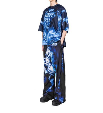 NYLON TRACK PANT BLACK/BLUE