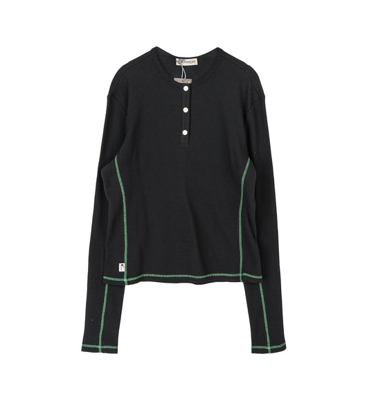 LIS HENLEY BLACK/GREEN CONTRAST