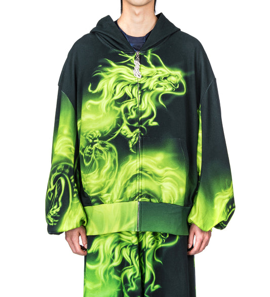 OVERSIZED HOODIE BLACK/LIME