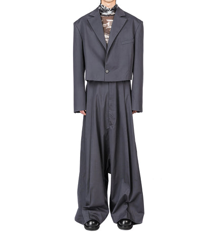 SLASHED BLAZER SLATE GREY
