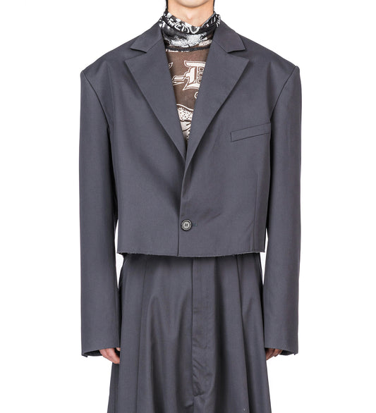 SLASHED BLAZER SLATE GREY