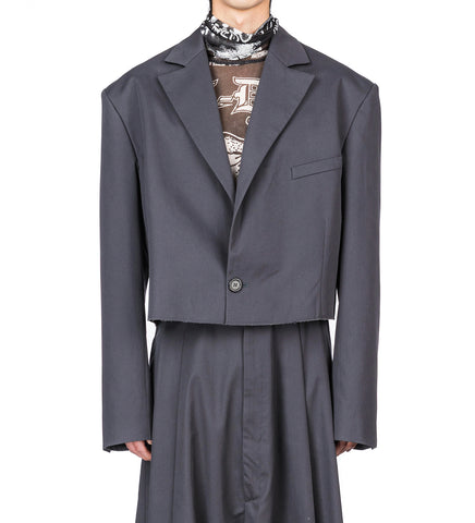 SLASHED BLAZER SLATE GREY