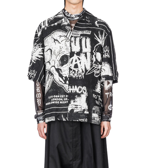SHORT SLEEVE SHIRT PUNK FLYER WHITE
