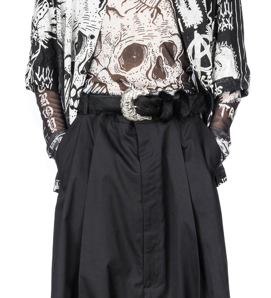 PONY HAIR COWBOY BELT BLACK