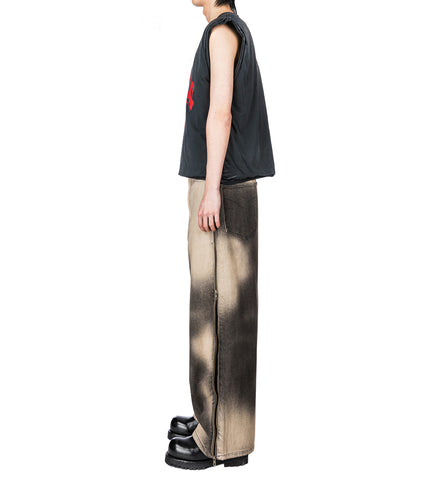 WADDED SLEEVELESS TEE FADED BLACK