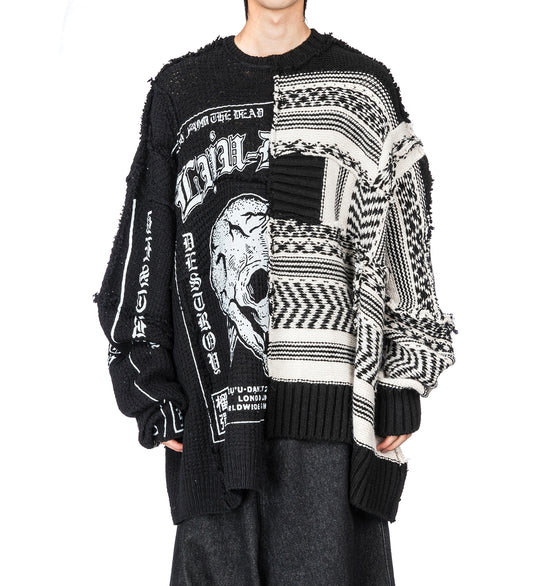 DOWN CYCLED SWEATER BLACK