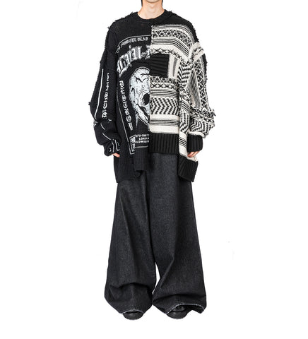 DOWN CYCLED SWEATER BLACK