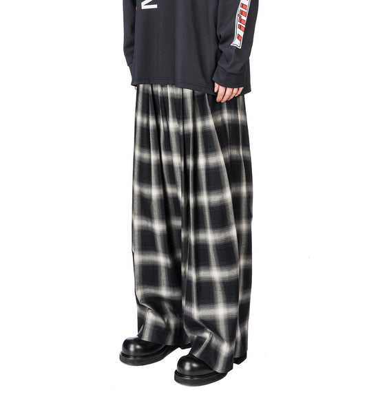 TRIPLE PLEAT TROUSERS OMBRE CHECK