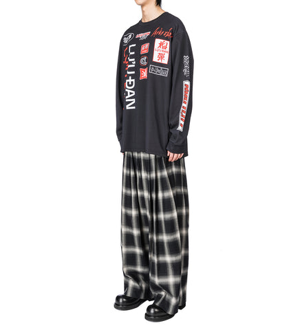 OVERSIZED LONG SLEEVE TEE BLACK MOTOCROSS