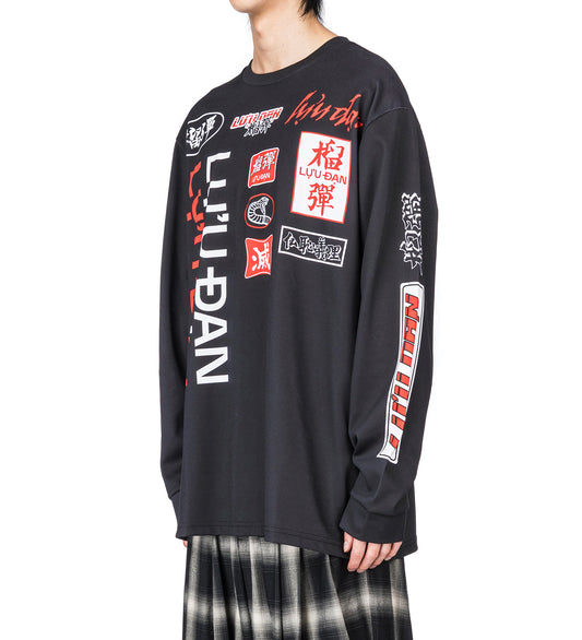 OVERSIZED LONG SLEEVE TEE BLACK MOTOCROSS