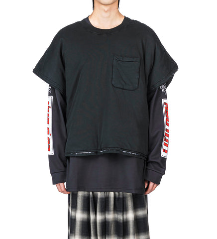 WADDED POCKET TEE BLACK