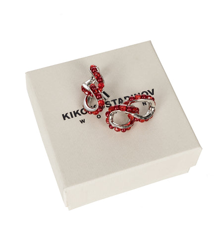 KANDEL EARRINGS PALLADIUM/SCARLET