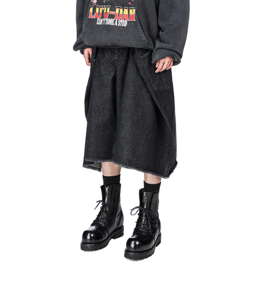 MAXI SHORTS RINSED BLACK