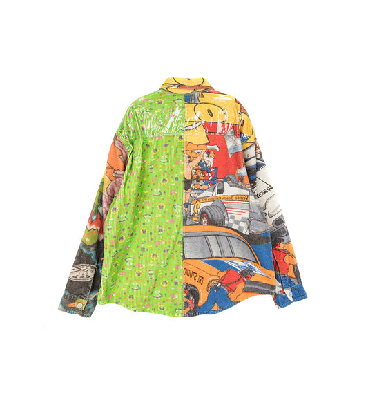 CORDUROY PRINTED OVERSHIRT GREEN