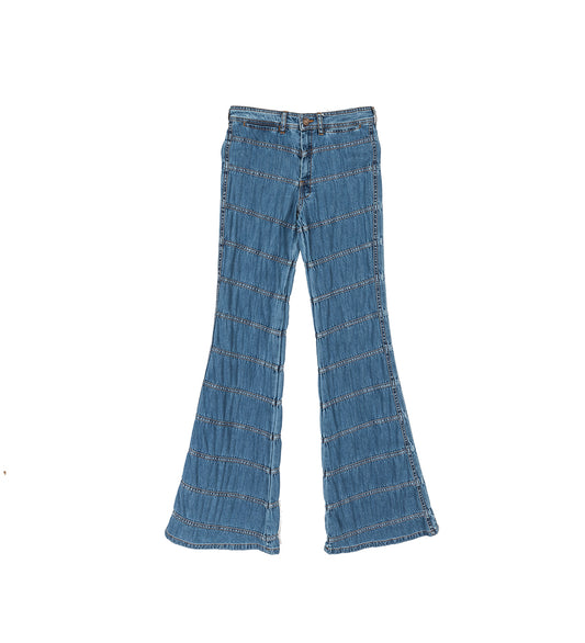 RUCHED JEANS MEDIUM BLUE