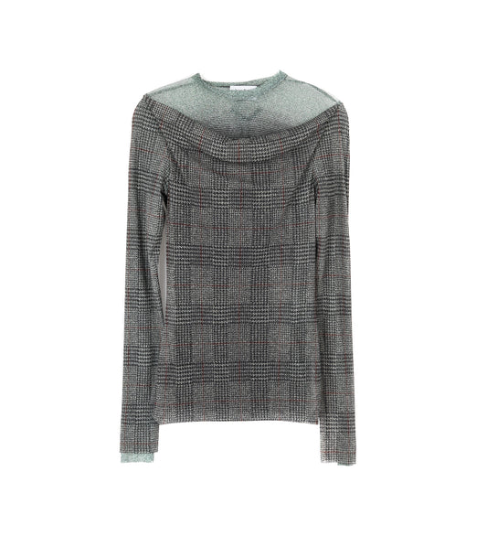 DOUBLE LAYER PRINTED BODY SHADOW AND PRINCE OF WALES LIGHT GREY/VANILLA/RED