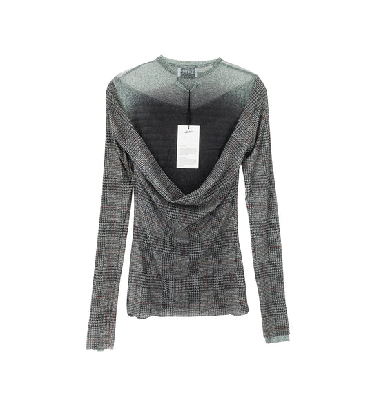 DOUBLE LAYER PRINTED BODY SHADOW AND PRINCE OF WALES LIGHT GREY/VANILLA/RED