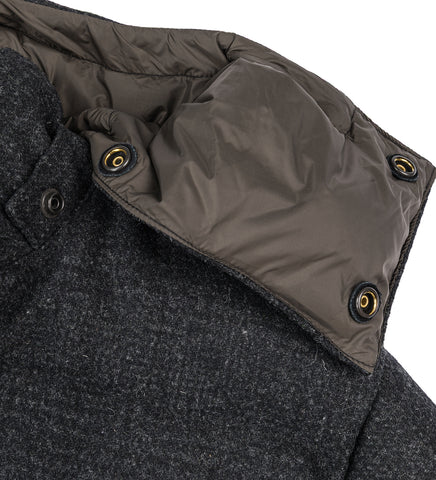 DOWNSWEATER JACKET DARK GREY CHECKED