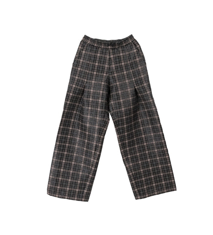 ELASTIC PLEATED PANTS CHECK