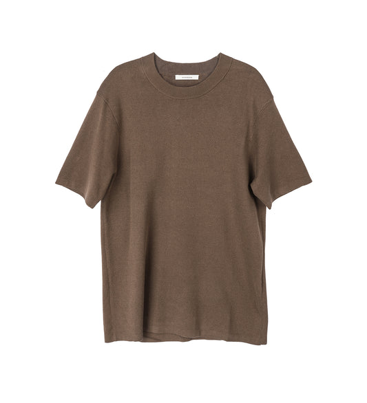 SLIM KNIT TEE LIGHT BROWN