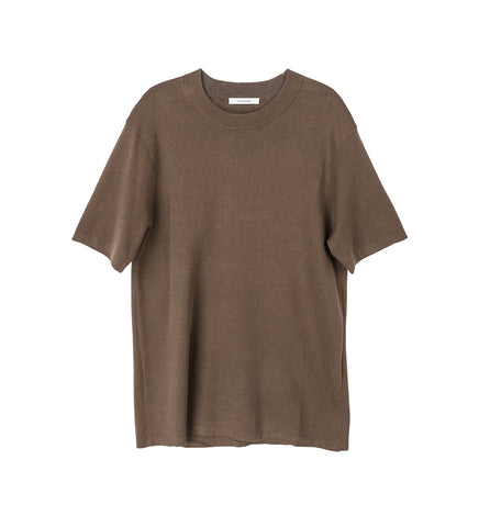 SLIM KNIT TEE LIGHT BROWN