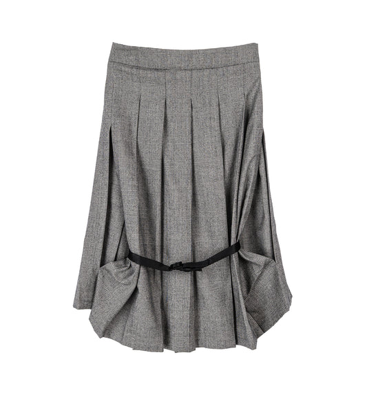 BELTED SKIRT DARK GREY