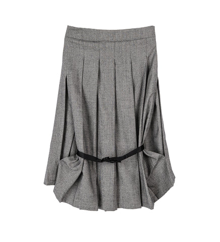 BELTED SKIRT DARK GREY