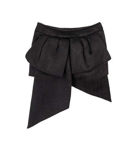 NEOPRENE BOW SKIRT BLACK