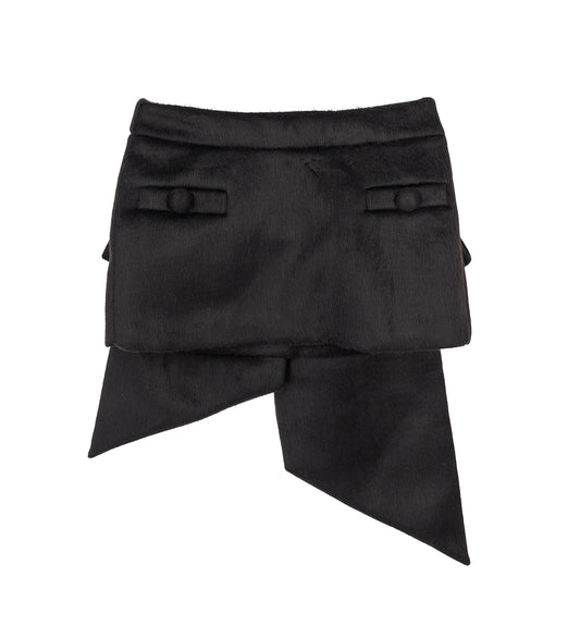 NEOPRENE BOW SKIRT BLACK