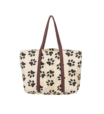 PAWS TOTE BAG CREAM/BROWN