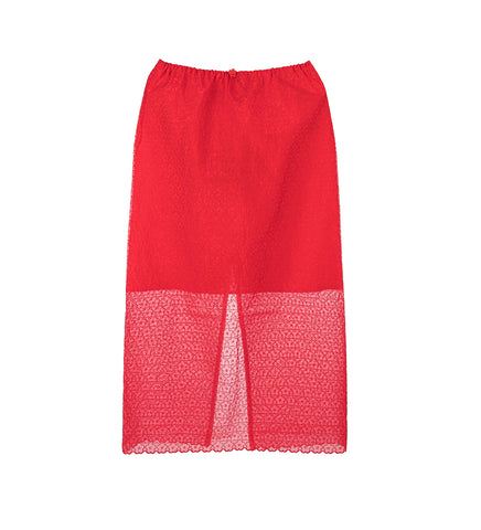 CBDONNA SKIRT WINDFLOWER EMB RED