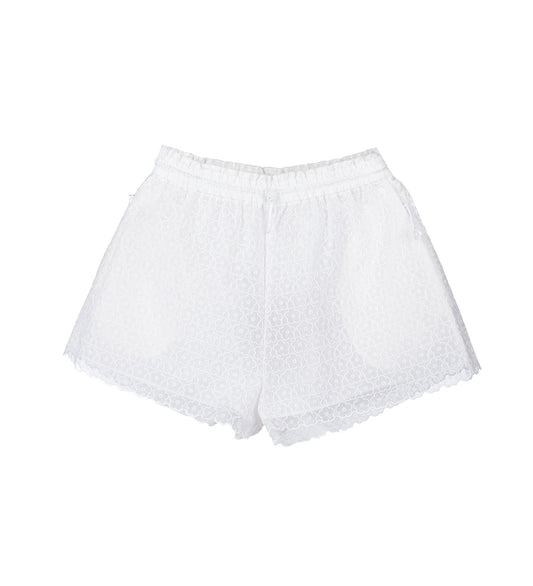 CBDONNA SHORTS WINDFLOWER EMB WHITE