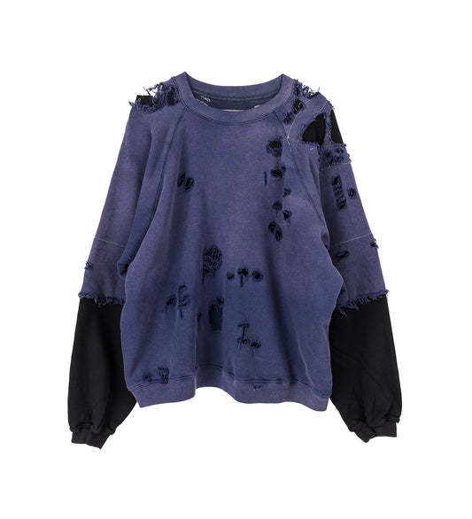 HENCH REPAIRED CREWNECK WASHED NAVY/BLACK