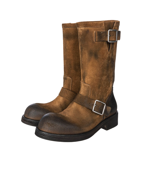 SARITH ENGINEER BIKER BOOTS SAND/OFF-BLACK