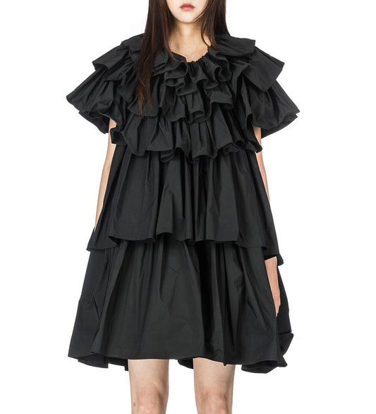 RUFFLE DRESS BLACK