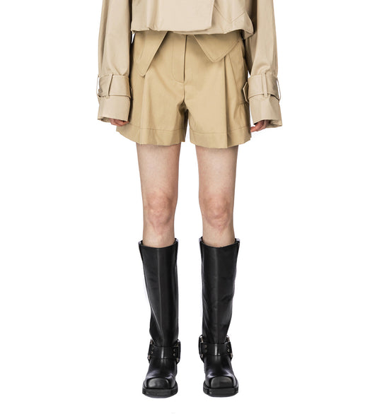 FOLD OVER TRENCH SHORTS FLAX