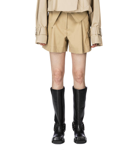 FOLD OVER TRENCH SHORTS FLAX
