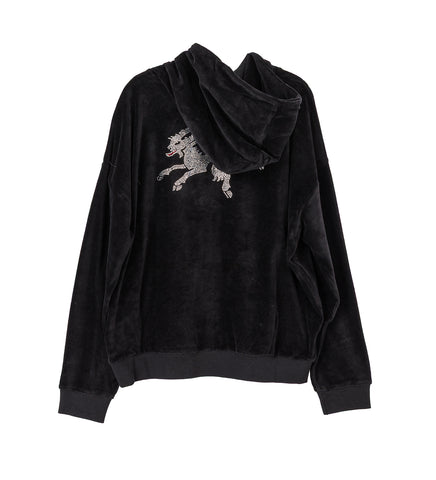 RHINESTONE NIKKI HOODIE BLACK
