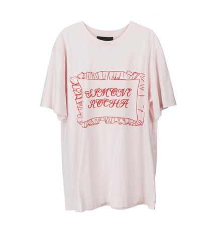 PILLOWCASE LOGO PRINT T-SHIRT PINK/RED