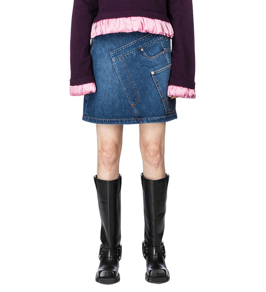 TWISTED MINI SKIRT LIGHT BLUE